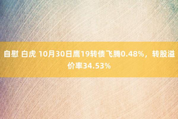 自慰 白虎 10月30日鹰19转债飞腾0.48%，转股溢价率34.53%