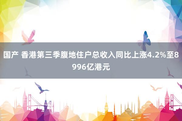 国产 香港第三季腹地住户总收入同比上涨4.2%至8996亿港元