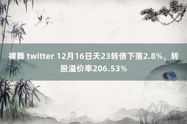 裸舞 twitter 12月16日天23转债下落2.8%，转股溢价率206.53%