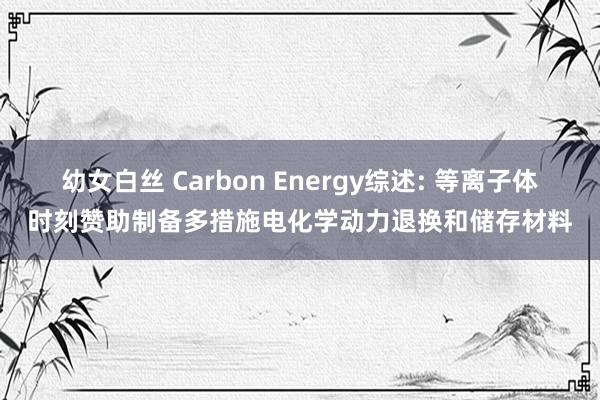 幼女白丝 Carbon Energy综述: 等离子体时刻赞助制备多措施电化学动力退换和储存材料